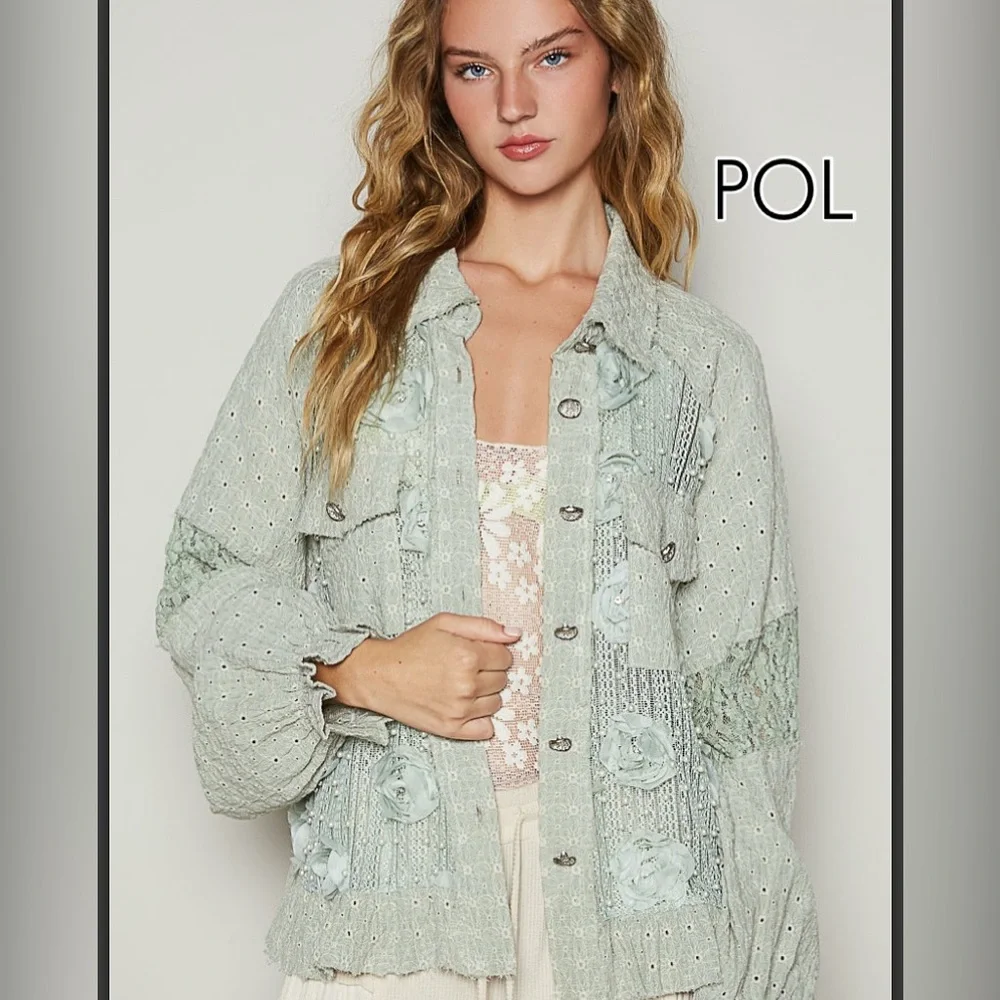 91 ❤️POL lace fabric Pearl jacket - Picture 1 of 6